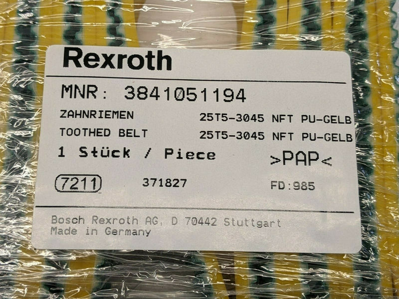Bosch Rexroth 3841051194 Toothed Belt 25T5-3045 NFT PU-GELB - Maverick Industrial Sales
