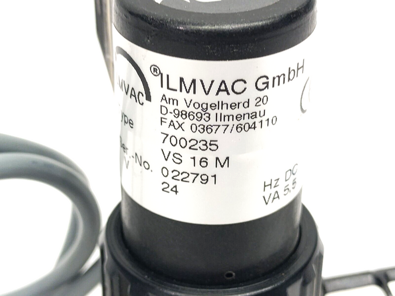 ILMVAC 700235 Electromagnetic Vacuum Through Valve VS 16 M 24VDC 5.5VA DN4 G 1/4 - Maverick Industrial Sales