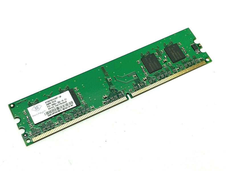 Nanya NT256T64UH4A0F-5A RAM Memory 256MB PC2-3200U 1RX16 LOT OF 2 - Maverick Industrial Sales