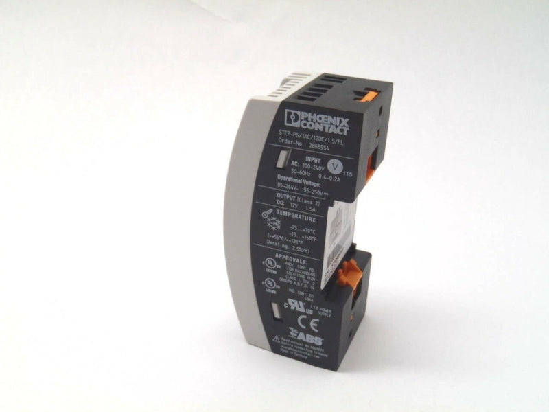 Phoenix Contact STEP-PS/1AC/12DC/1.5/FL Power Supply 100-240VAC 12VDC - Maverick Industrial Sales