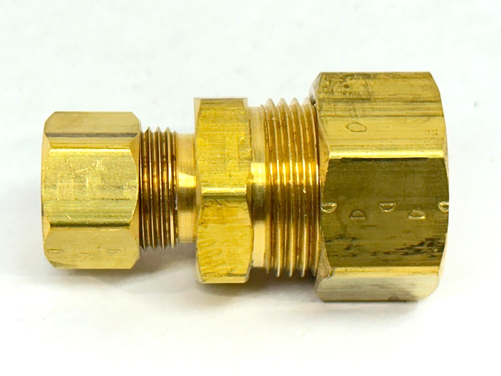 5/8" OD Compression Tube x 3/8" OD Compression Tube Coupling Brass - Maverick Industrial Sales