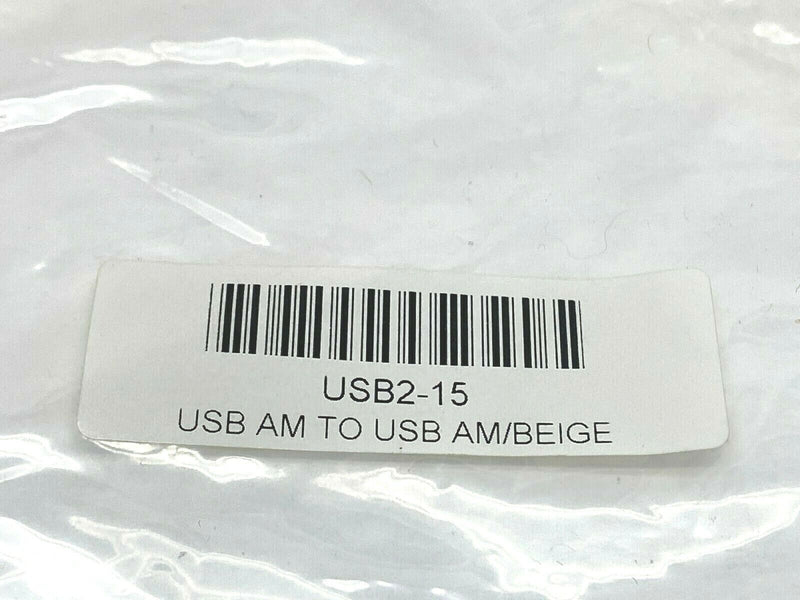 Battleborn USB2-15 15' FT USB 2.0 A Male to A Male Beige Cordset - Maverick Industrial Sales