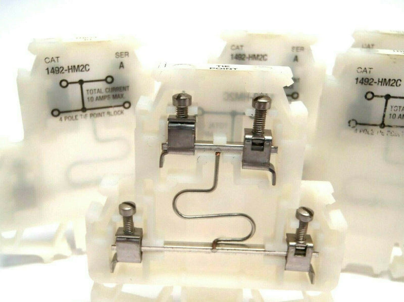 Allen Bradley 1492-HM2C 4-Pole Tie Point Terminal Blocks Ser A 10A LOT OF 9 - Maverick Industrial Sales