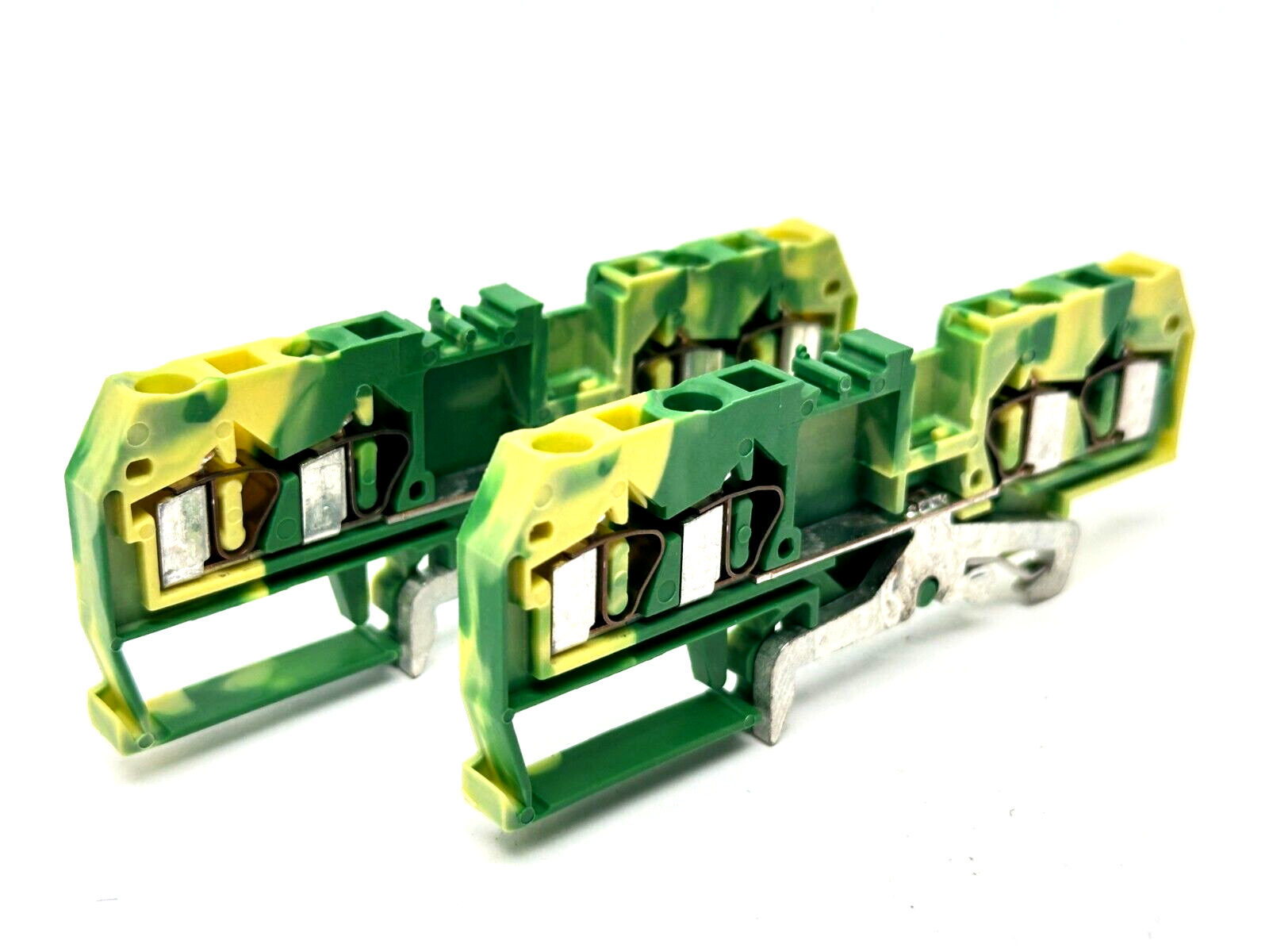 WAGO 281-657 Ground Terminal Block 4-Conductor Yellow/Green 4mm2 LOT OF 2 - Maverick Industrial Sales