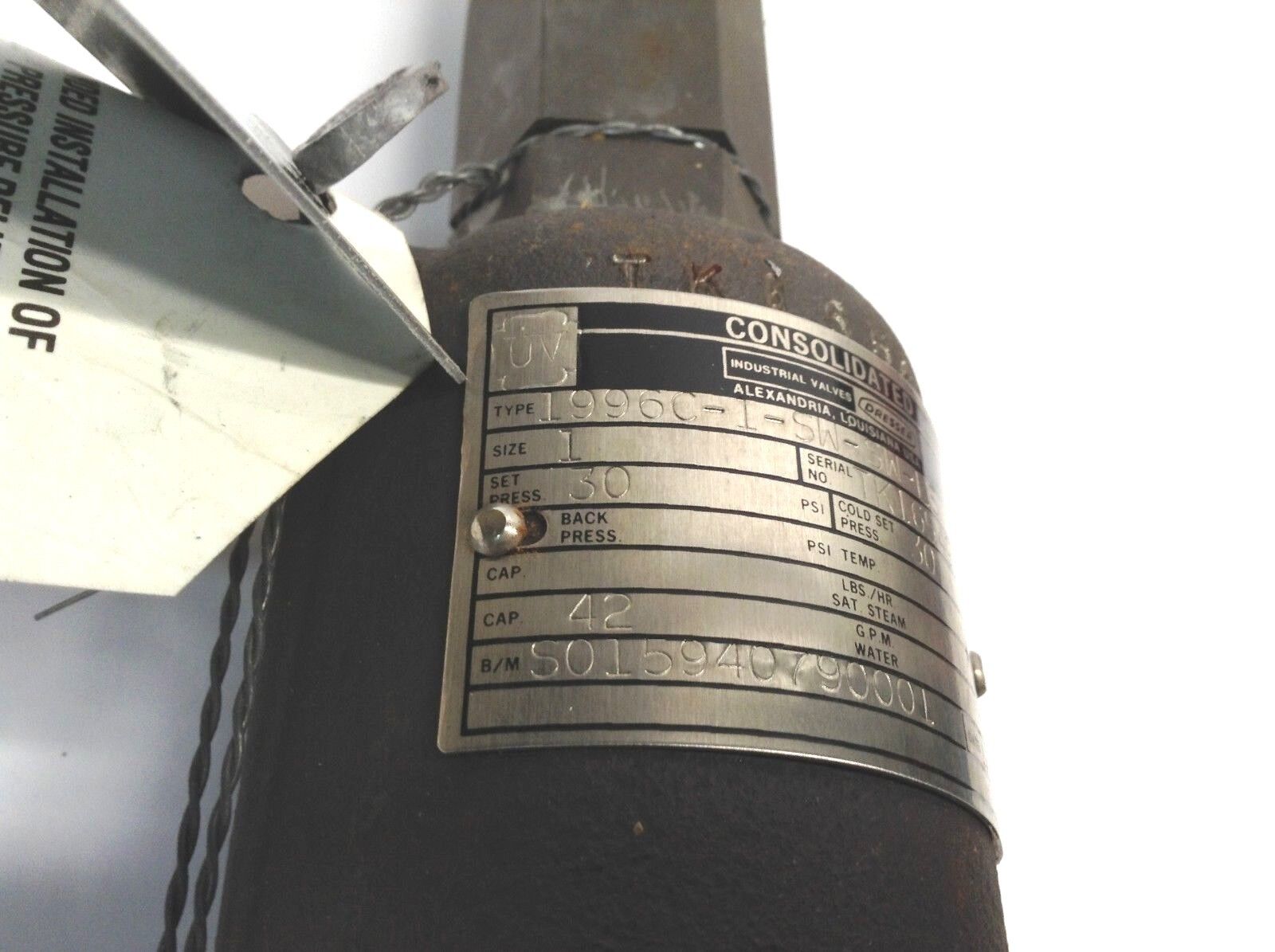Consolidated Dresser Valves 1996C-1-SW-SW-LS 30 PSI, 40 GPM Safety Relief Valve - Maverick Industrial Sales
