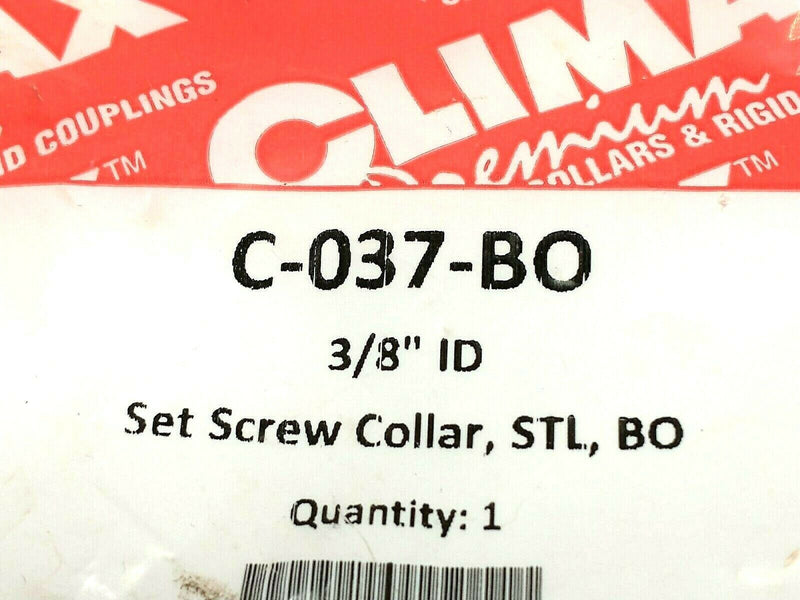 Climax C-037-BO Black Oxide Set Screw Shaft Collar 3/8" ID LOT OF 2 - Maverick Industrial Sales