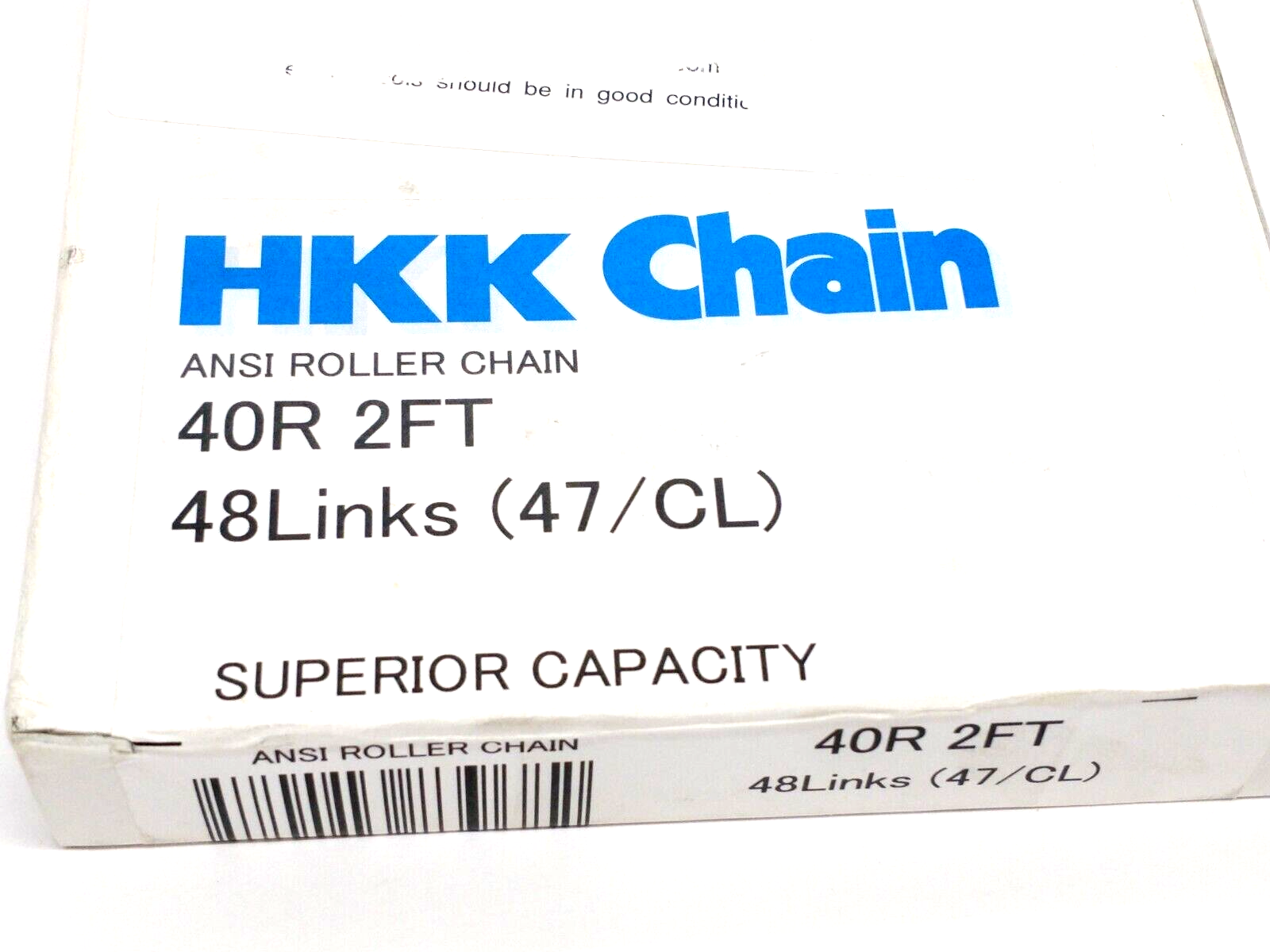 40R, 40, #40 | HKK Chain 40R 2FT Superior Capacity ANSI Roller Chain 48 Links - New - Maverick Industrial Sales