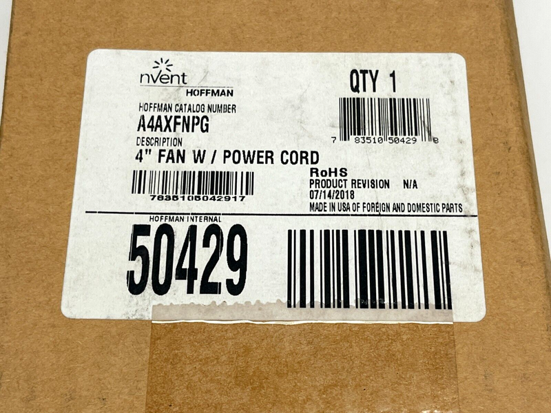 Hoffman A4AXFNPG Nvent 4" Fan with Power Cord 50429 - Maverick Industrial Sales