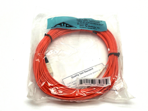Allen Tel Products GBLCC-D2-15 Fiber Optic Patch Cord 15m Length - Maverick Industrial Sales