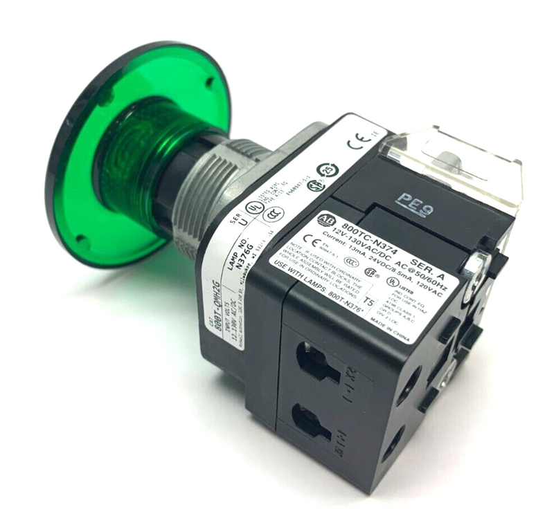 Allen Bradley 800T-QMH2G Ser U 30mm Green Illuminated Push Button 57mm Mush Head - Maverick Industrial Sales