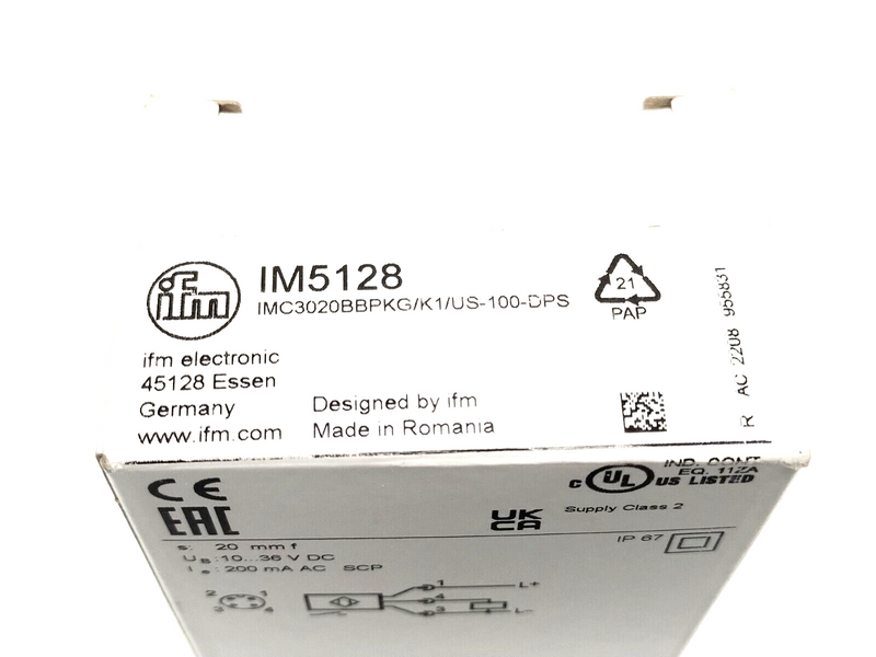 ifm IM5128 Inductive Sensor IMC3020BBPKG/K1/US-100-DPS - Maverick Industrial Sales