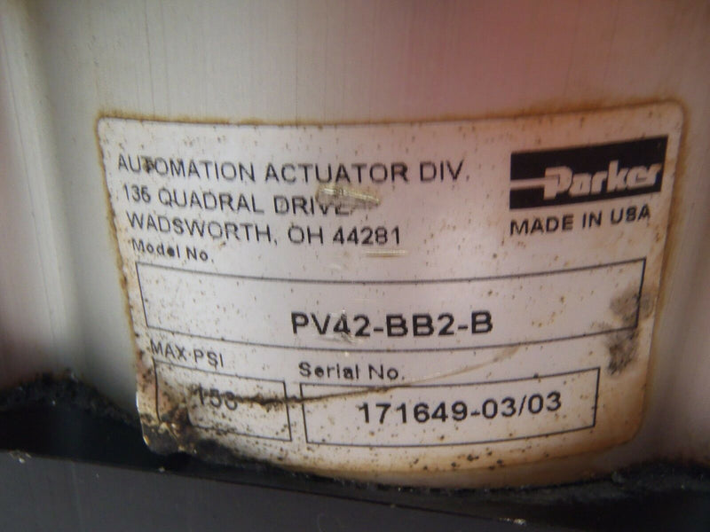 Parker PV42-BB2-B Rotary Actuator 150 PSI PV42BB2B - Maverick Industrial Sales