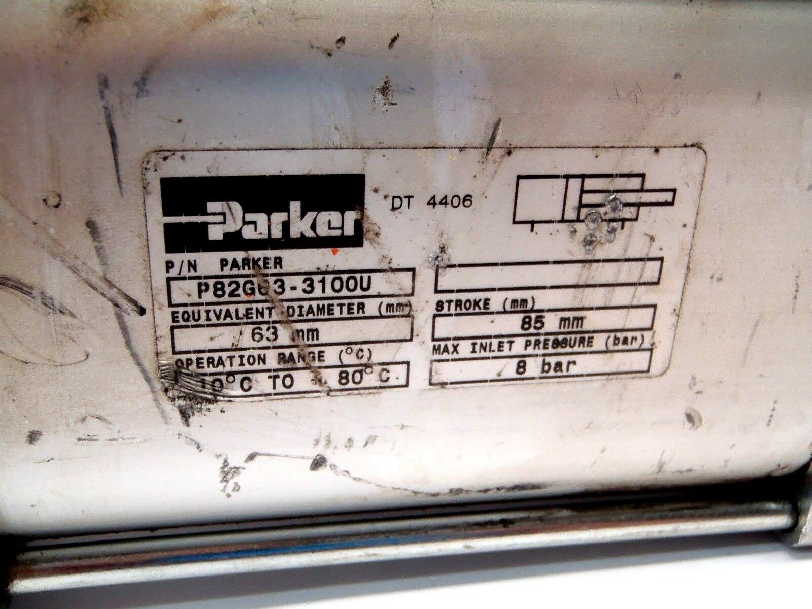 Parker P82G63-3100U Cylinder Right Clamp 63mm w/ BES-Z02KR2-PSC20F-P100-S04V - Maverick Industrial Sales