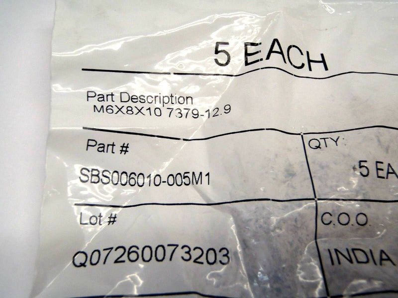 Pack of 5 SBS006010-005M1 M6X8X10 7379-12.9 Shoulder Screws - Maverick Industrial Sales