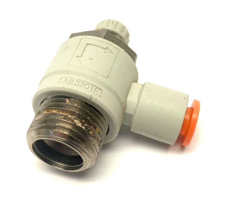 SMC AS3201FG-N03-07 Speed/Flow Control Valve 1/4" Tube 3/8" NPT Thread Hex Meter - Maverick Industrial Sales