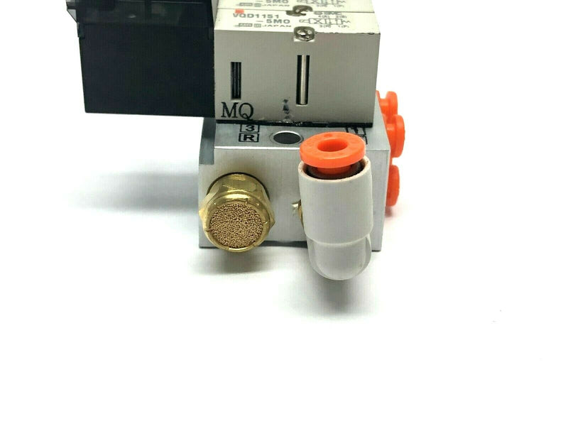 SMC VV4QD15-02N3T Manifold Base w/ VDQ1151-5MO Solenoid Valves - Maverick Industrial Sales