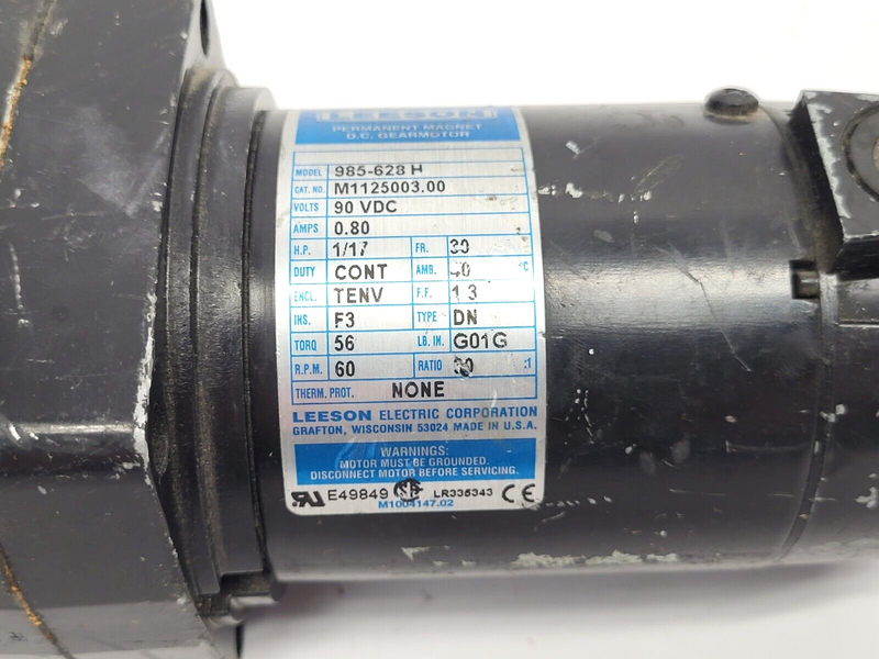 Leeson 985-628H Permanent Magnet DC Gearmotor - Maverick Industrial Sales