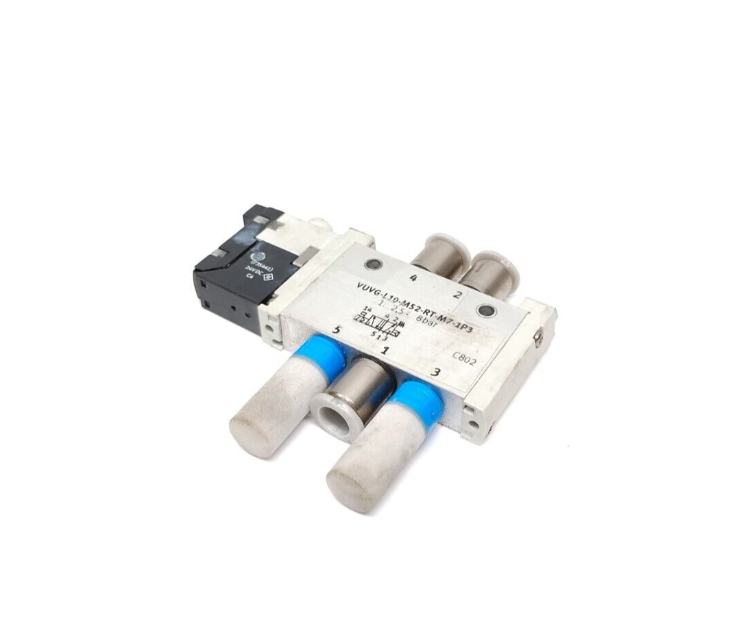 Festo VUVG-L10-M52-RT-M7-1P3 5/2-Way Solenoid Valve M7 Port 24VDC - Maverick Industrial Sales