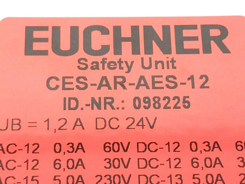 Euchner CES-AR-AES-12 Safety Unit AR Evaluation Unit 098225 MISSING CONNECTORS - Maverick Industrial Sales