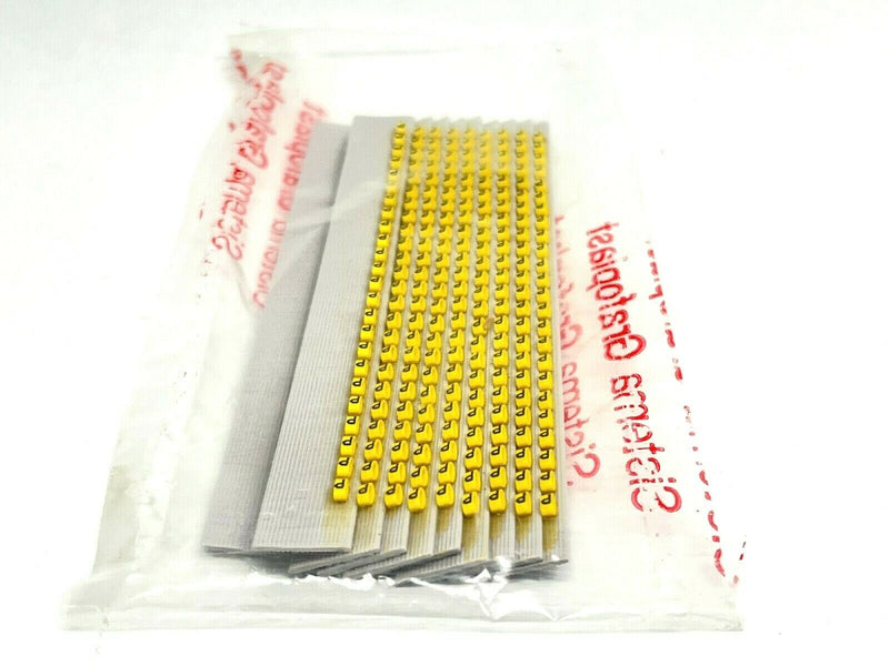 Grafoplast 117 Wire Markers P Black on Yellow 10 Strips 9TFX16 - Maverick Industrial Sales