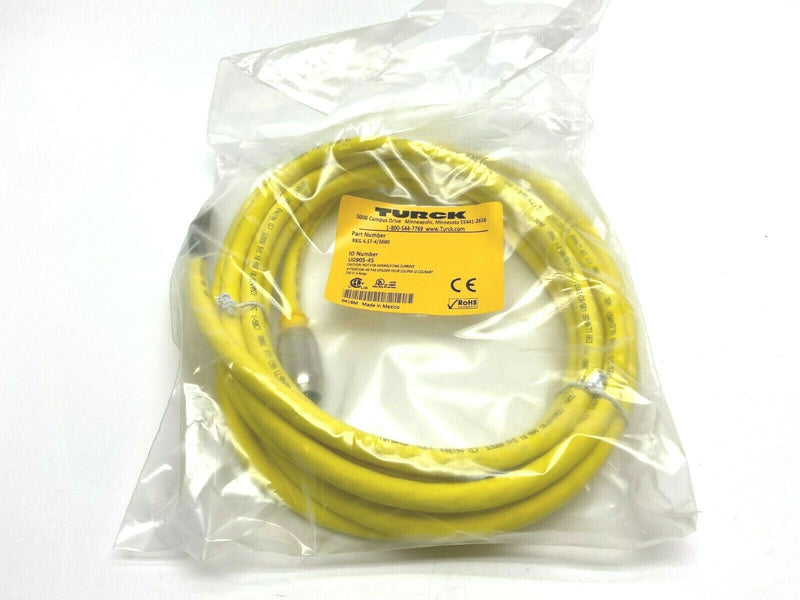 Turck RKG 4.5T-4/S600 U0905-45 Single Ended Eurofast Molded Cordset - Maverick Industrial Sales