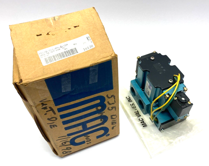 MAC Valves 6511B-311-PM-611DA Solenoid Valve Assembly 8.5W 24VDC - Maverick Industrial Sales