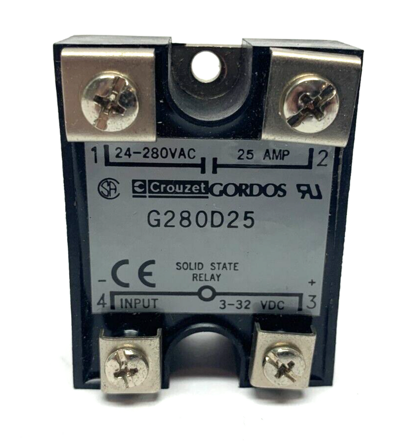 Crouzet Gordos G280D25 Solid State Relay 24-480VAC 3-32VDC - Maverick Industrial Sales