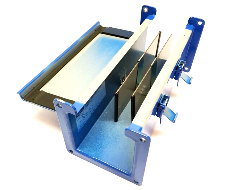 Hoffman F44L12 Hinged Cover Straight Section Lay-In Wireway 4"x4"x12" BLUE PAINT - Maverick Industrial Sales