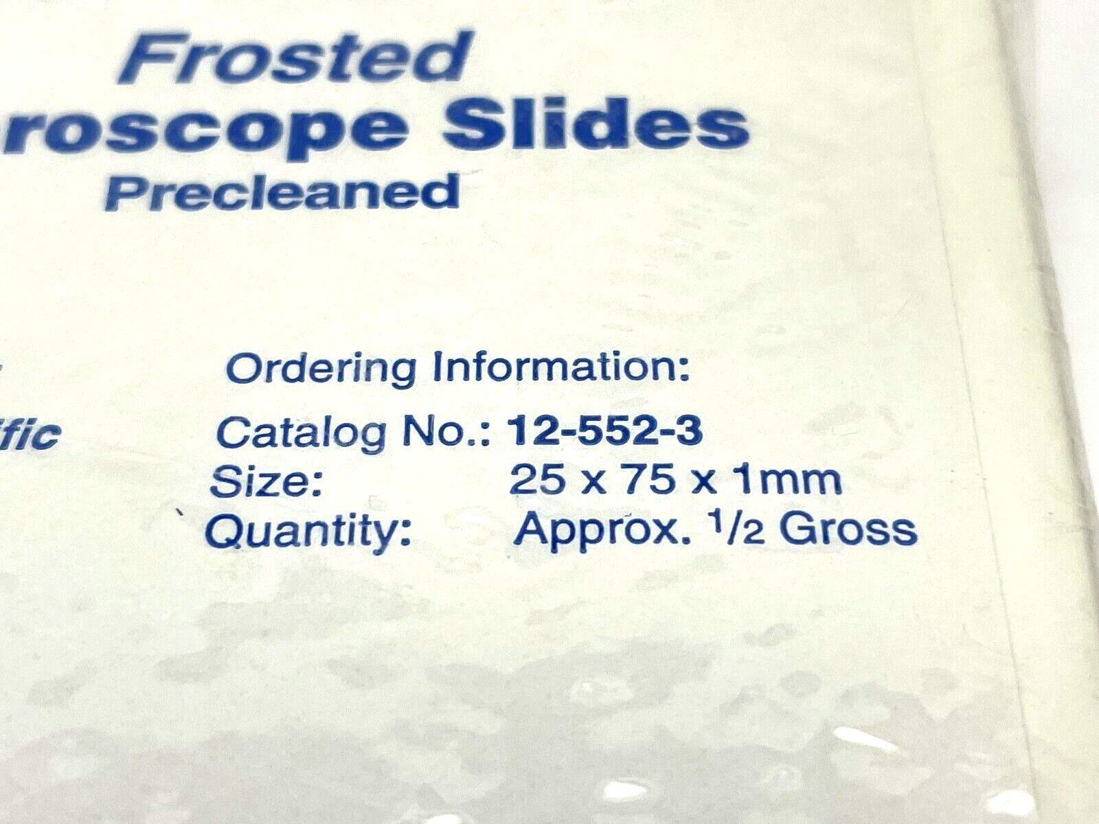 Fisher Brand 12-552-3 Frosted Microscope Slides 1/2 Gross - Maverick Industrial Sales
