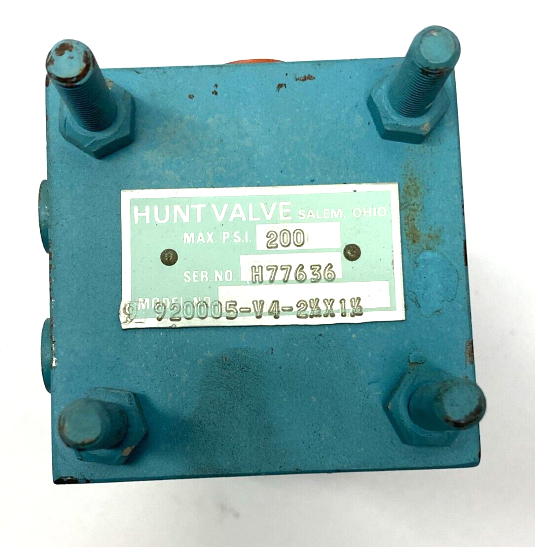 Hunt Valve 920005-V4-2-1/2X1-1/2 Hydraulic Cylinder 2-1/2" Bore 1-1/2" Stroke - Maverick Industrial Sales