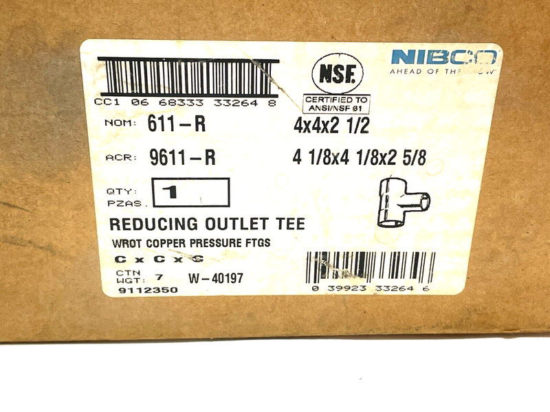 Nibco 9112350 Reducing Outlet Tee 4 x 4 x 2-1/2 - Maverick Industrial Sales