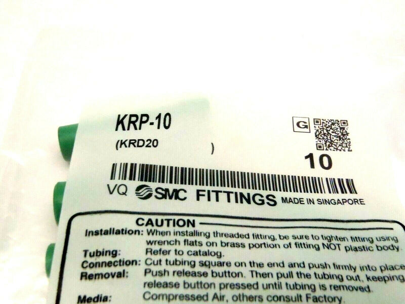 Bag of 10 SMC KRP-10 10mm Flame Resist Pneumatic Fittings - Maverick Industrial Sales