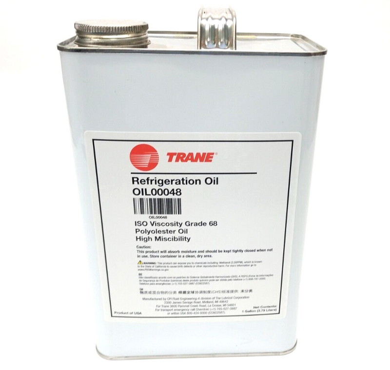 Trane OIL00048 Refrigeration Oil, Polyolester, ISO Viscosity Grade 68, 1 Gallon - Maverick Industrial Sales