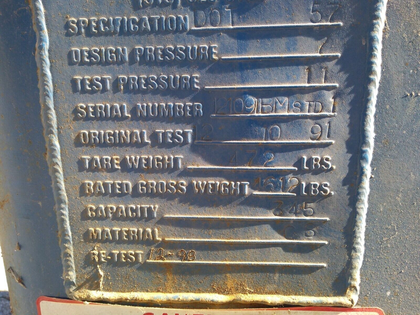 Clawson Tank D01 57 Forkable 345 Gallon Steel Storage Tank Refurbished 7 PSI - Used - Maverick Industrial Sales