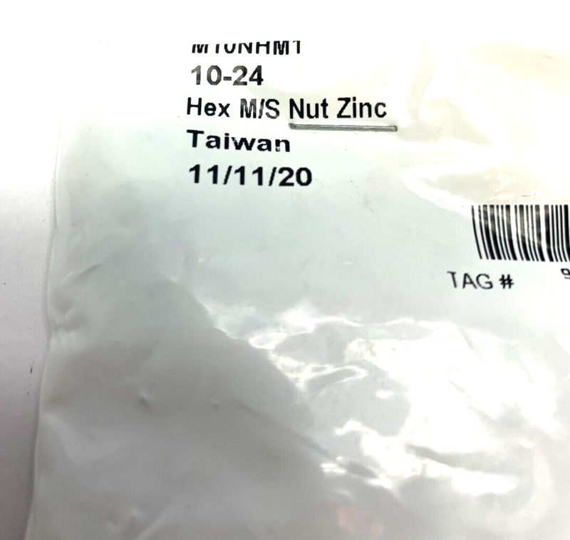 M10NHM1 10-24 Hex Nut Zinc M/S PACK OF 100 - Maverick Industrial Sales