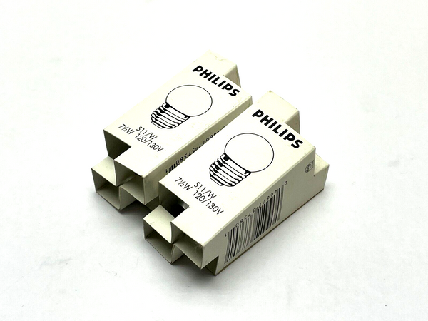 Philips S11/W Incandescent Light Bulb 7-1/2W 120/130V LOT OF 2 - Maverick Industrial Sales