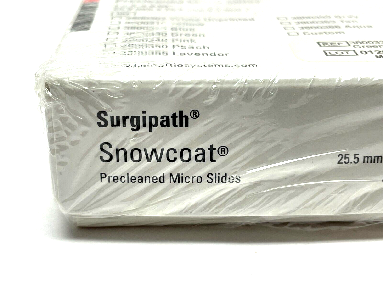 Leica Surgipath Snowcoat 3800330 Green Precleaned Micro Slides 1/2 Gross - Maverick Industrial Sales