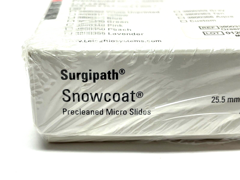 Leica Surgipath Snowcoat 3800330 Green Precleaned Micro Slides 1/2 Gross - Maverick Industrial Sales