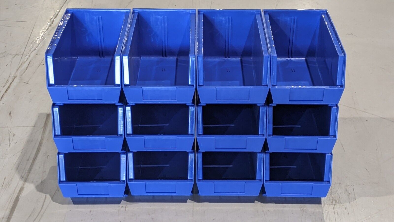 QUS240BL | Quantum Storage Ultra Stack & Hang Storage Bin LOT OF 12 - New - Maverick Industrial Sales