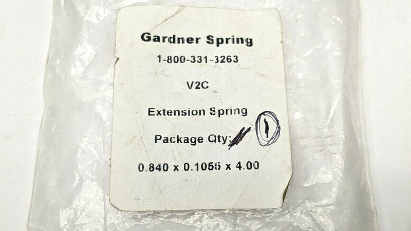 Gardner Spring V2C V Line Utility Extension Spring 0.840" x 0.1055" x 4.00" - Maverick Industrial Sales