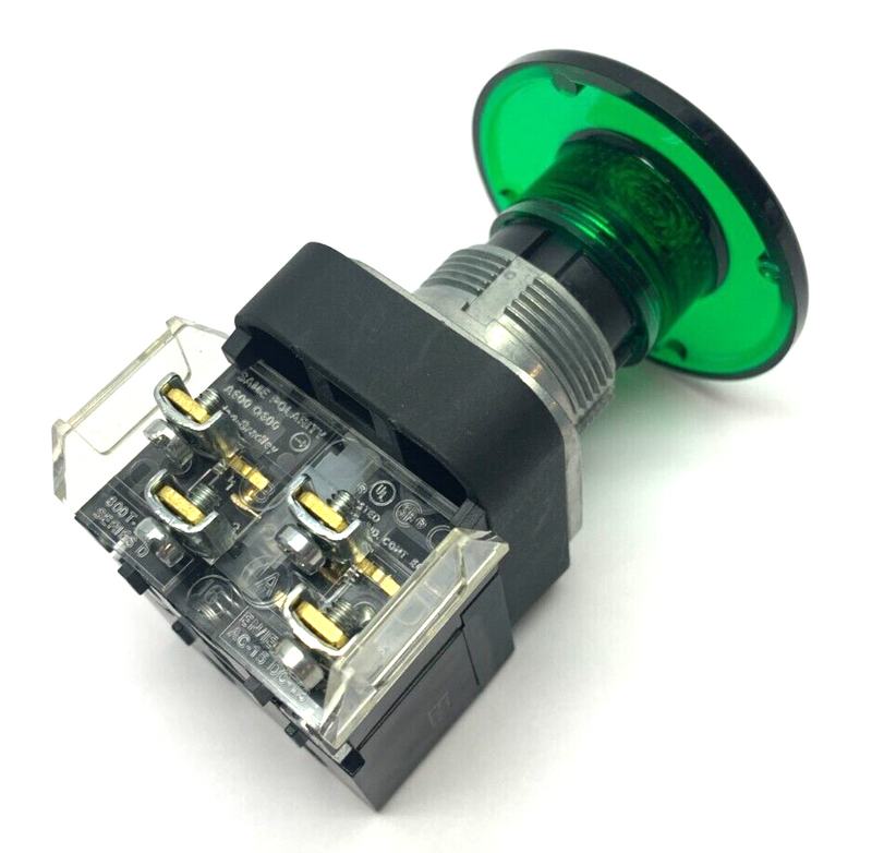 Allen Bradley 800T-QMH2G Ser U 30mm Green Illuminated Push Button 57mm Mush Head - Maverick Industrial Sales