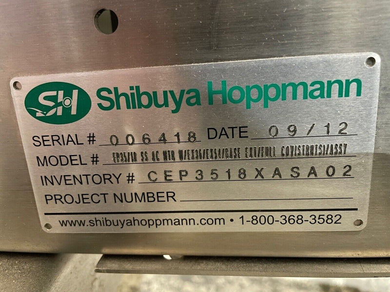 Shibuya Hoppman EP35/18 SS AC MTR Elevating Prefeeder, Hopper Elevator Feeder - Maverick Industrial Sales