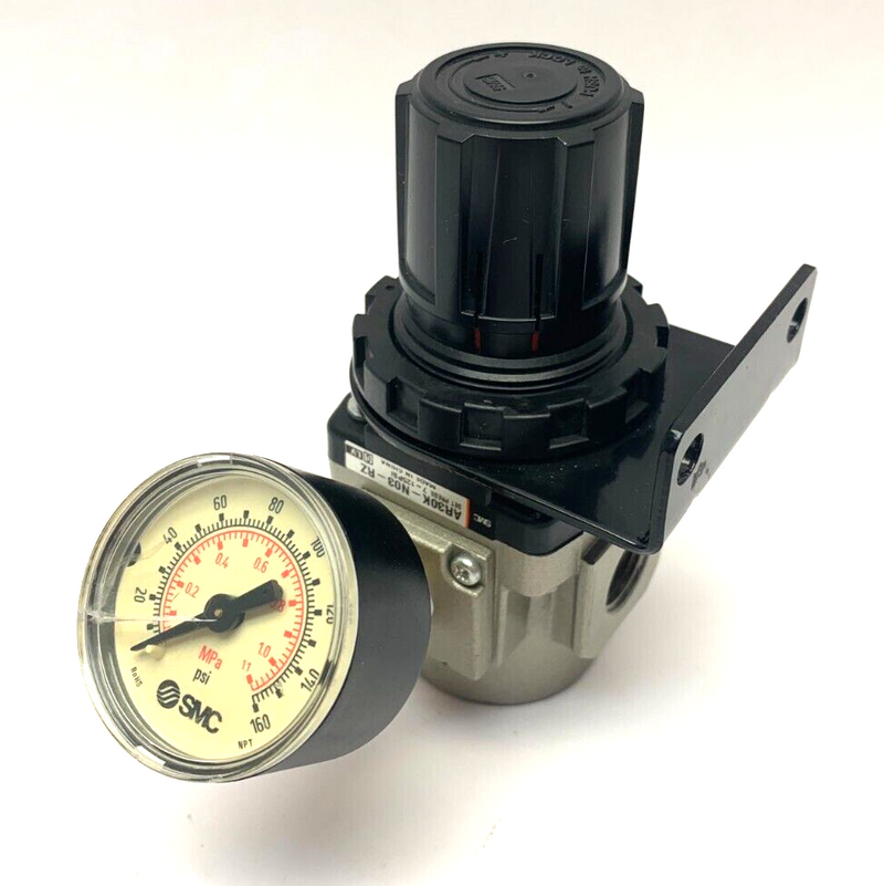 SMC AR30K-N03-RZ Modular Air Regulator 3/8" NPT w/ Bracket Mount & Gauge - Maverick Industrial Sales