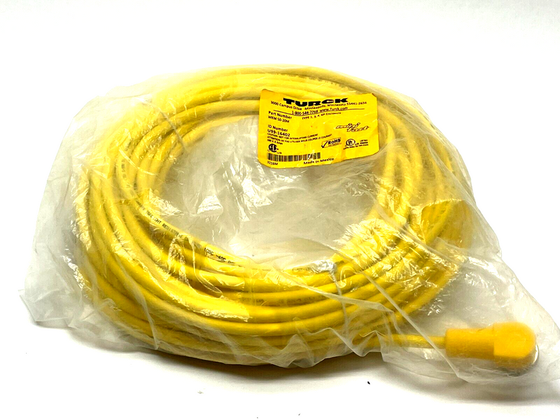 Turck WKM 50-20M Single Ended Cordset Right Angle 20m Length U99-16402 - Maverick Industrial Sales