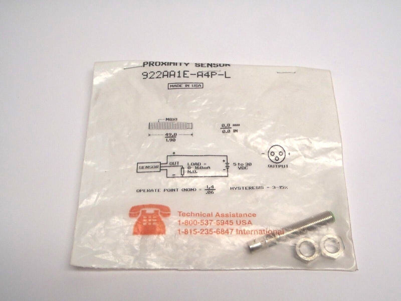 Micro Switch 922AA1E-A4P-L Proximity Sensor - Maverick Industrial Sales