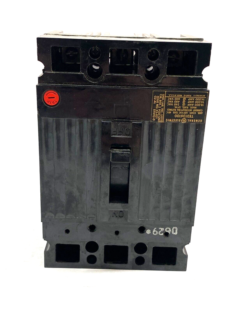 General Electric TED136100 Molded Case Circuit Breaker 3-Pole 600VAC 100A - Maverick Industrial Sales