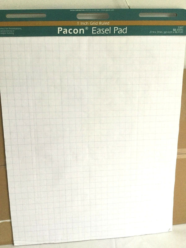 PACON 3387 Easel Pad 27" X 34" Inch White 1" Square Ruling 50 Pages Lot of 4 - Maverick Industrial Sales