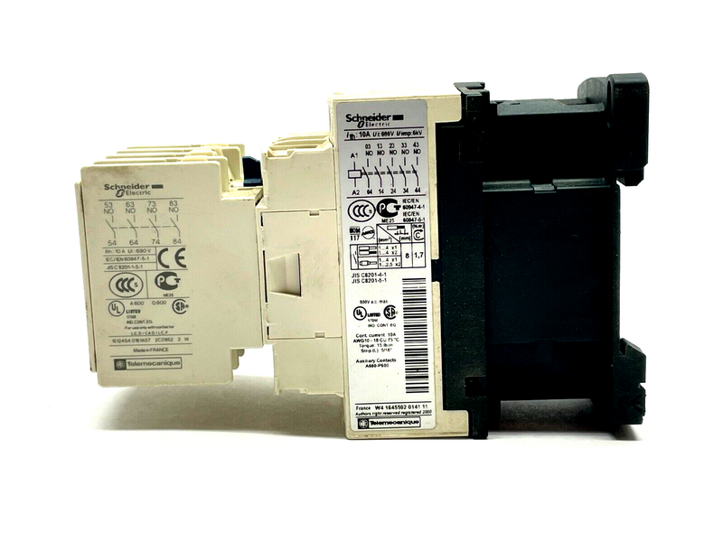 Schneider Electric CAD50G7 Control Relay w/ LADN40 Aux Contact Block - Maverick Industrial Sales