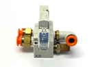 SMC SY3140-5LOU Solenoid Valve w/ SY3000-27-1 Manifold Base - Maverick Industrial Sales