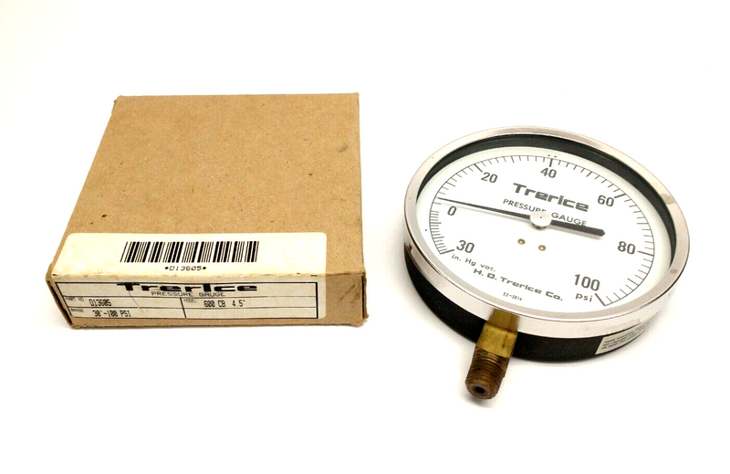 Trerice D13605 600 CB 4.5" Pressure Gauge 30" - 100 PSI - Maverick Industrial Sales